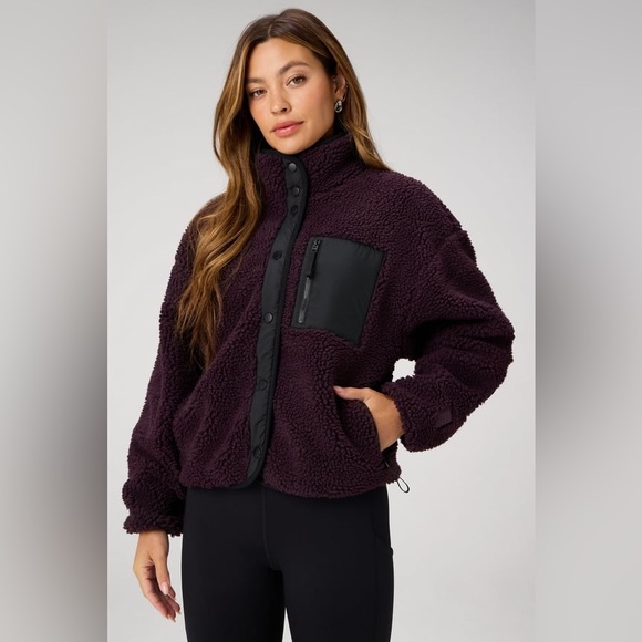 Fabletics Jackets & Blazers - Fabletics Tahoe teddy jacket oxblood/black size small